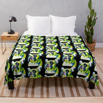Французское яркое одеяло в стиле поп-арт, ультрамягкий флис, полинезийский дизайн, плотное вязаное одеяло