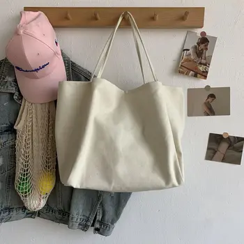 Холщовая сумка, сумки для женщин, сумки через плечо, женские сумки для хранения, многоразовые, для девочек, однотонные, большие сумки для покупок, Дизайнерская сумка 2023