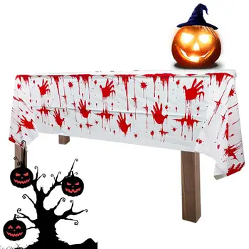 Хэллоуин Кровавые отпечатки рук, покрытие стола, Кровавые скатерти, украшения для вечеринки в больнице на Хэллоуин 108 X 180 см