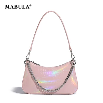 Цепочка МАБУЛА, Крокодиловый узор, сумка подмышками, Светоотражающая Стильная женская сумочка-клатч, модный тренд 2023 года, женская сумочка