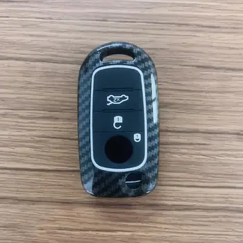 Чехол для ключей из углеродного АБС-пластика для Fiat Tipo с 3 кнопками, чехол для ключей от автомобиля Fiat Tipo 2018 2020, откидной держатель, аксессуары для брелоков