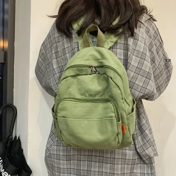 Японский Корейский Студенческий Ретро-маленький рюкзак Для женщин и мужчин, простой школьный рюкзак из цельного холста, Повседневный Мини-рюкзак для путешествий, Дневной рюкзак